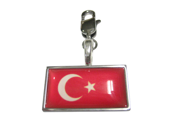 Thin Bordered Turkey Flag Pendant Zipper Pull Charm