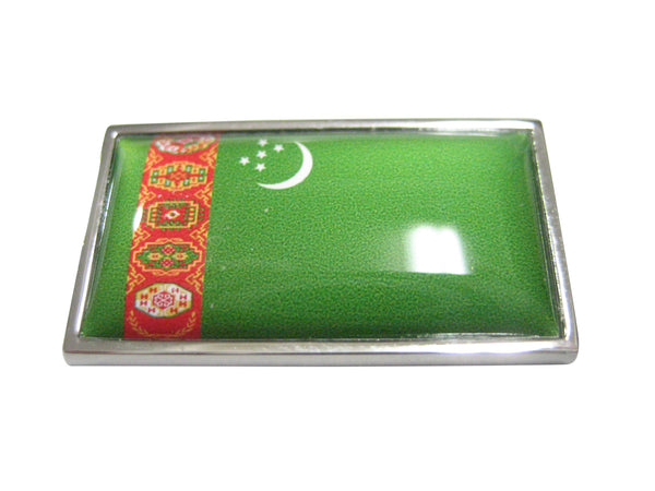 Thin Bordered Turkmenistan Turkmenia Flag Magnet