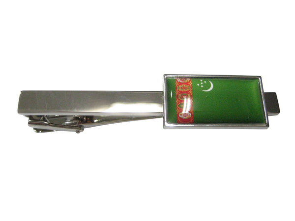 Thin Bordered Turkmenistan Turkmenia Flag Tie Clip