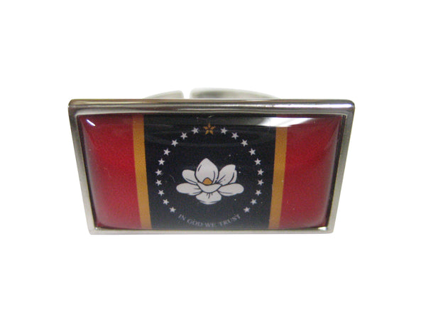 Thin Bordered UPDATED NEW Mississippi State Flag Adjustable Size Fashion Ring