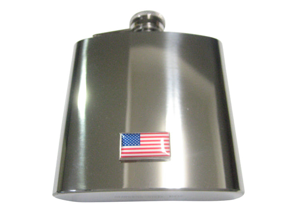 Thin Bordered USA American Flag 6oz Flask