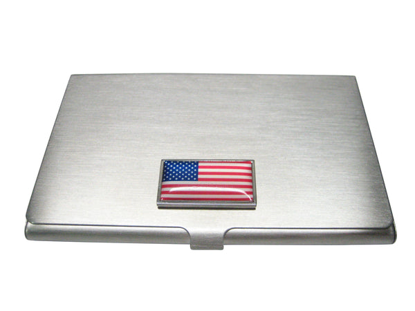 Thin Bordered USA American Flag Business Card Holder