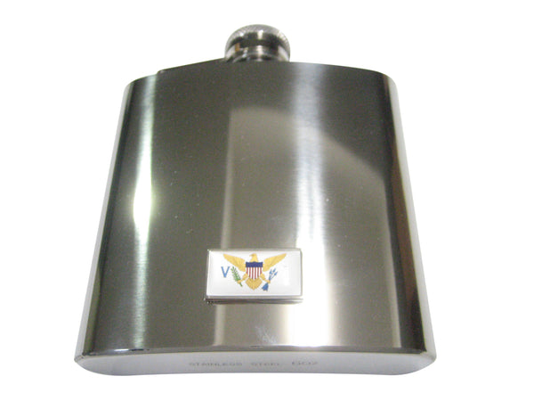 Thin Bordered United States Virgin Islands USVI Flag 6oz Flask