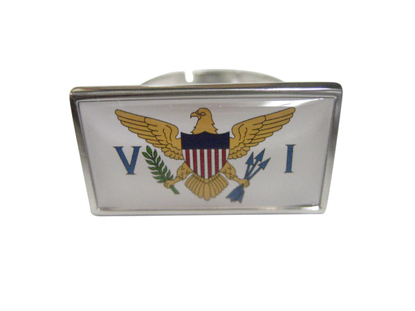 Thin Bordered United States Virgin Islands USVI Flag Adjustable Size Fashion Ring