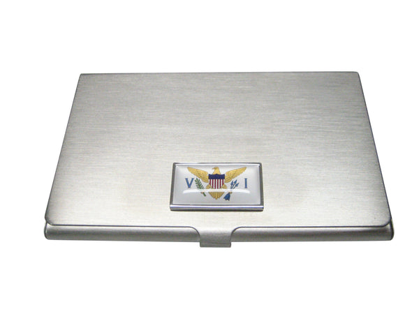 Thin Bordered United States Virgin Islands USVI Flag Business Card Holder