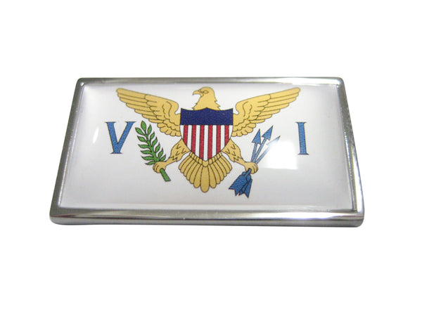Thin Bordered United States Virgin Islands USVI Flag Magnet