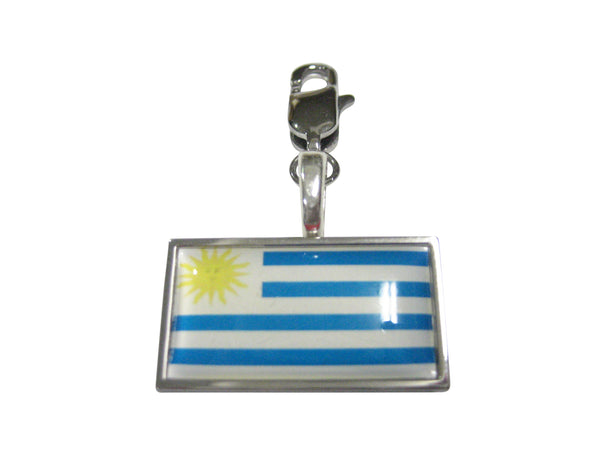 Thin Bordered Uruguay Flag Pendant Zipper Pull Charm
