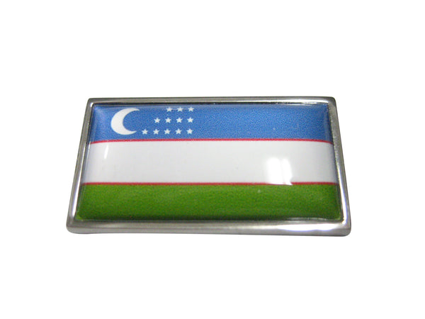 Thin Bordered Uzbekistan Flag Magnet
