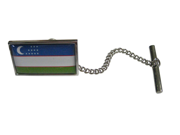 Thin Bordered Uzbekistan Flag Tie Tack