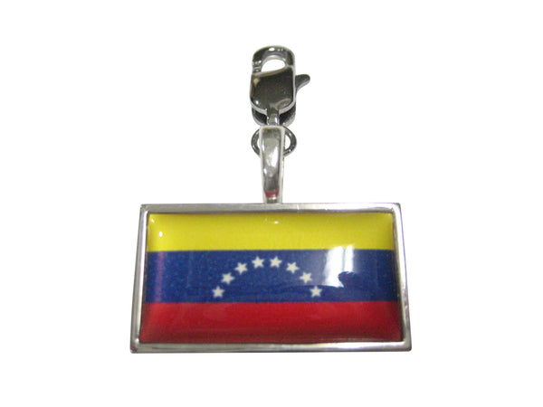Thin Bordered Venezuela Flag Pendant Zipper Pull Charm