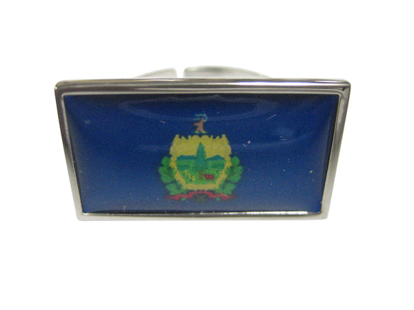 Thin Bordered Vermont State Flag Adjustable Size Fashion Ring