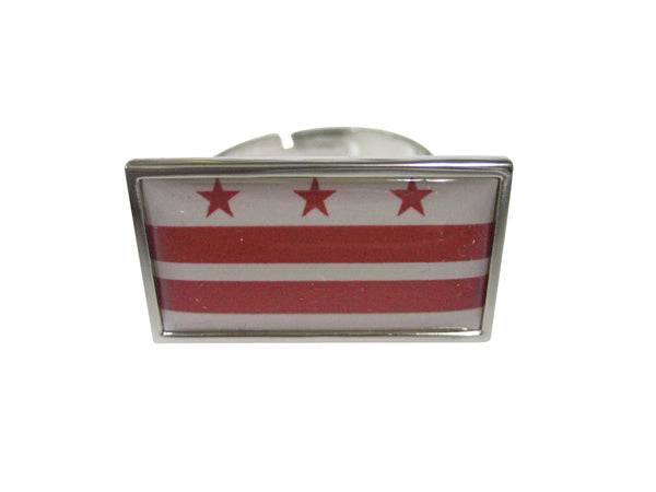 Thin Bordered Washington DC District of Columbia Adjustable Size Fashion Ring