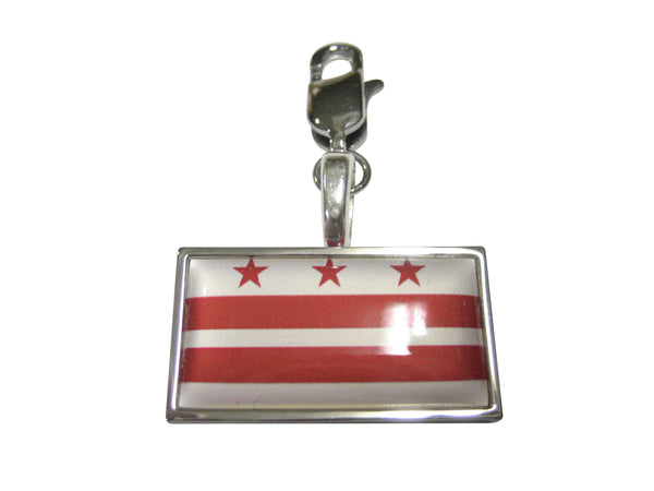 Thin Bordered Washington DC District of Columbia Pendant Zipper Pull Charm