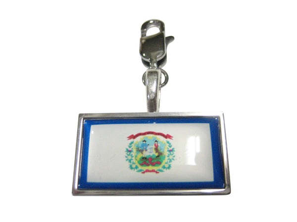 Thin Bordered West Virginia State Flag Pendant Zipper Pull Charm