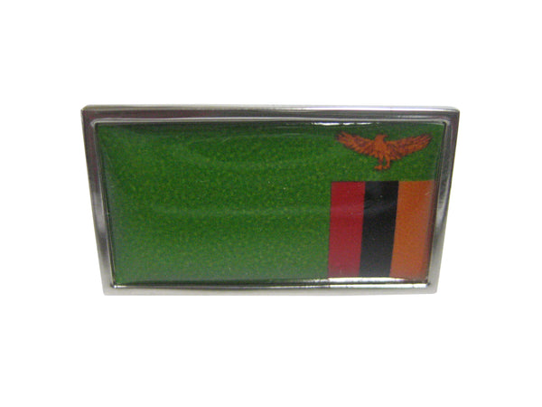 Thin Bordered Zambia Flag Adjustable Size Fashion Ring