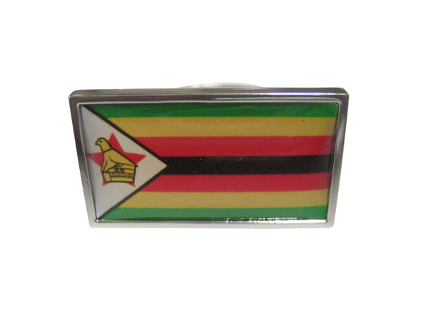 Thin Bordered Zimbabwe Flag Adjustable Size Fashion Ring