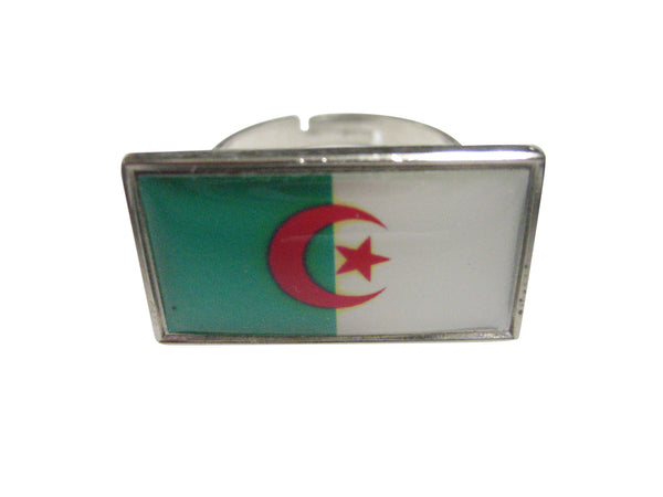 Thin Bordered Algeria Flag Adjustable Size Fashion Ring