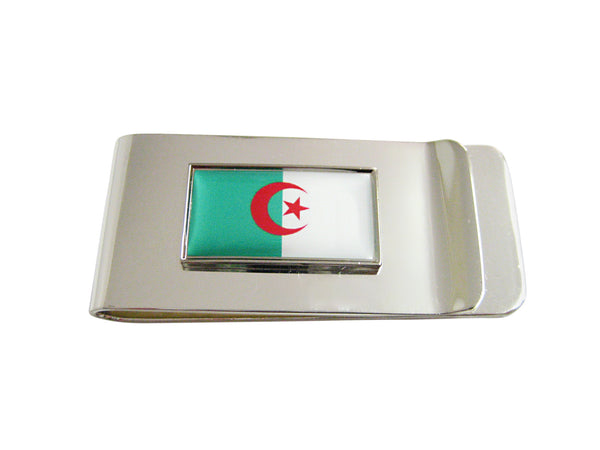 Thin Bordered Algeria Flag Pendant Money Clip