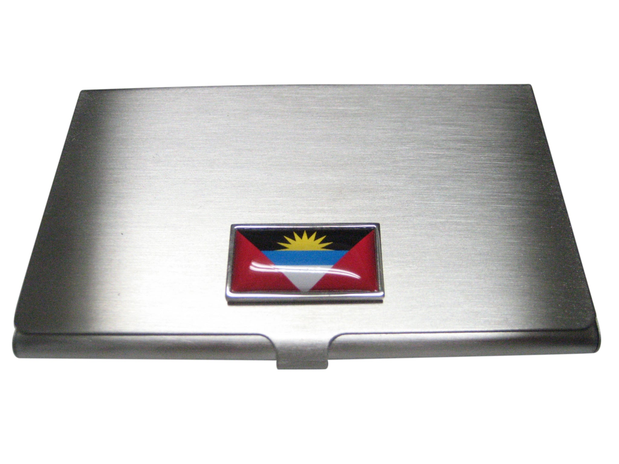Thin Bordered Antigua and Barbuda Flag Business Card Holder