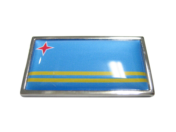Thin Bordered Aruba Flag Magnet