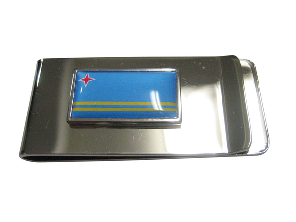 Thin Bordered Aruba Flag Money Clip