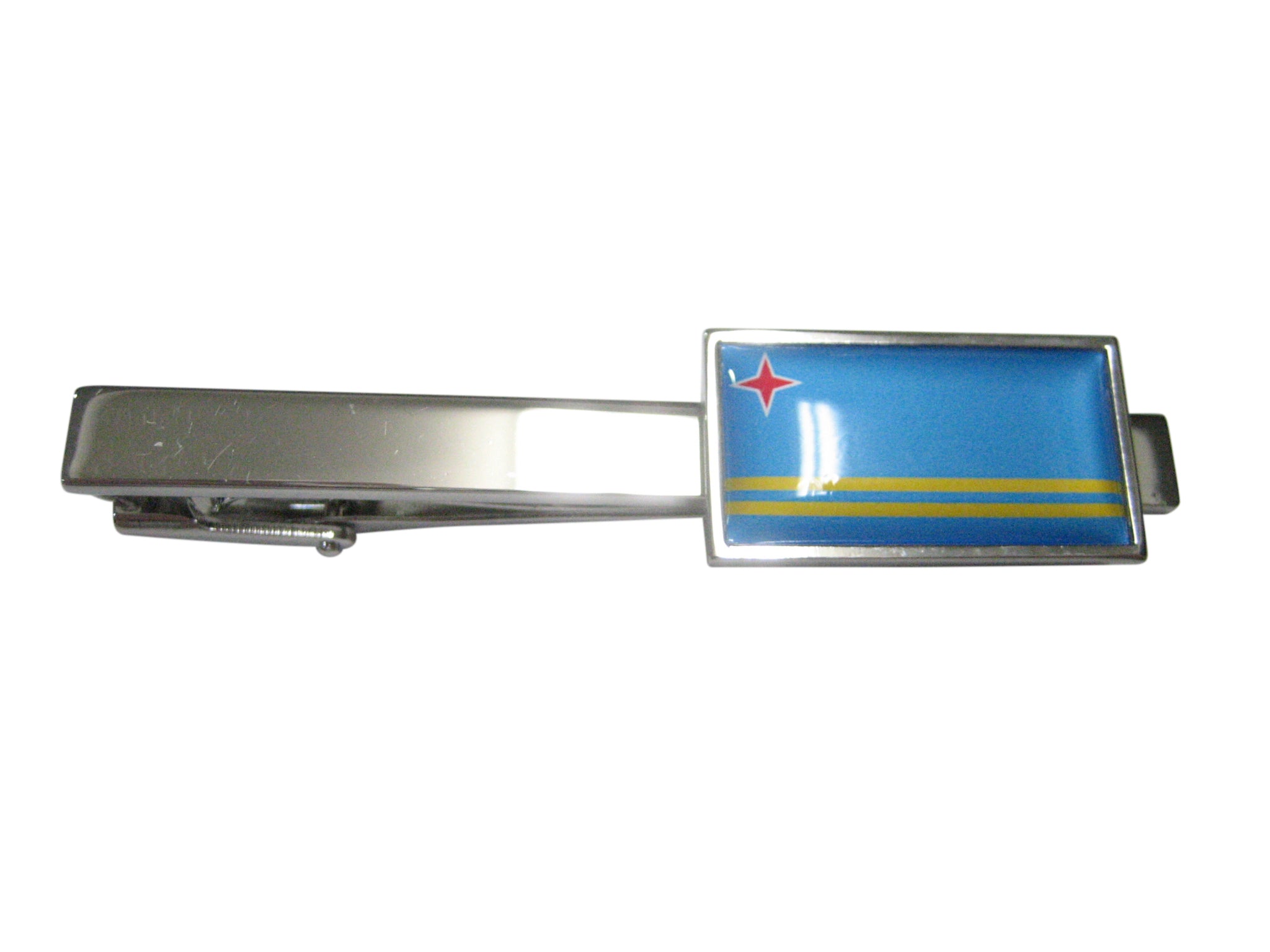 Thin Bordered Aruba Flag Tie Clip