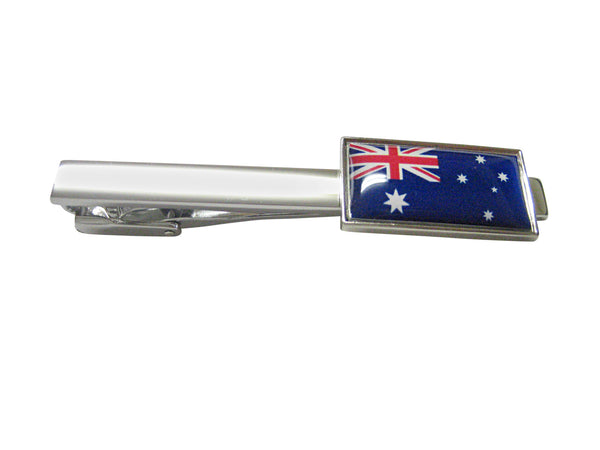 Thin Bordered Australia Flag Pendant Square Tie Clip