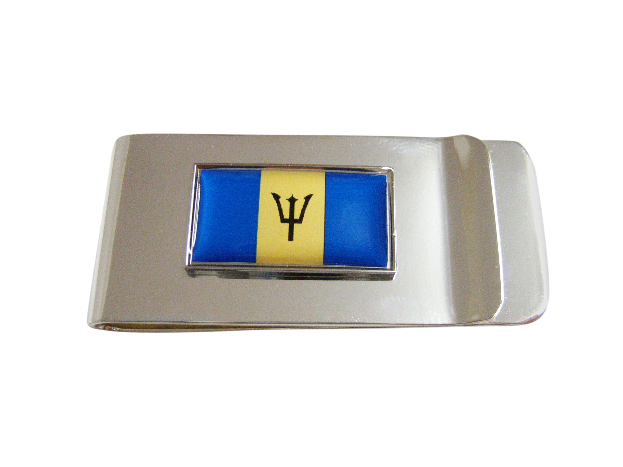 Thin Bordered Barbados Flag Pendant Money Clip