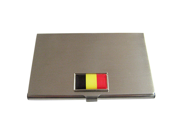 Thin Bordered Belgium Flag Pendant Business Card Holder