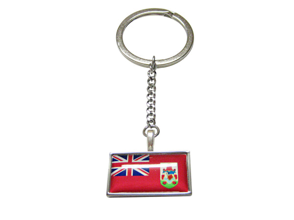 Thin Bordered Bermuda Flag Pendant Keychain