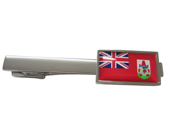 Thin Bordered Bermuda Flag Square Tie Clip