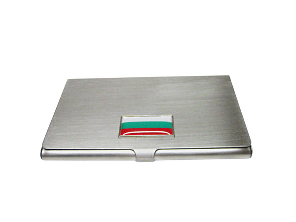 Thin Bordered Bulgaria Flag Pendant Business Card Holder