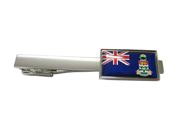 Thin Bordered Cayman Islands Flag Square Tie Clip
