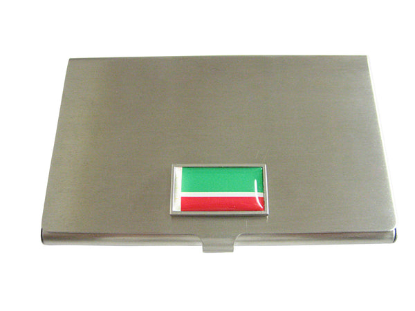Thin Bordered Chechnya Flag Business Card Holder