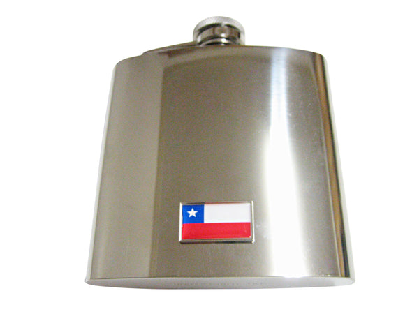 Thin Bordered Chile Flag Pendant 6 Oz. Stainless Steel Flask