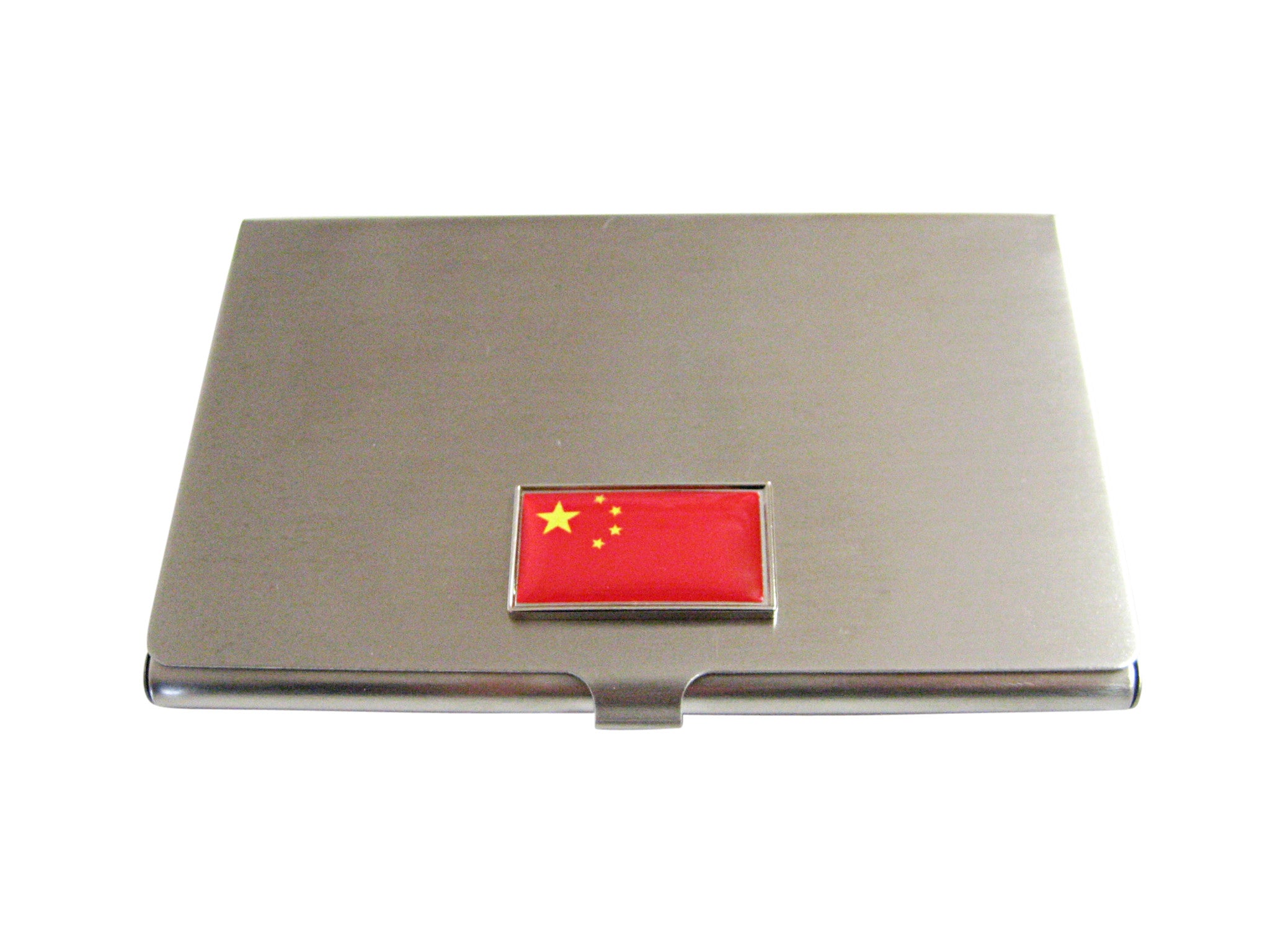 Thin Bordered China Flag Pendant Business Card Holder