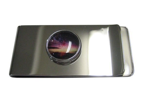 Thin Bordered Colorful Deep Space Gas Nebula Money Clip