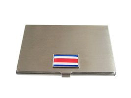 Thin Bordered Costa Rica Flag Pendant Business Card Holder