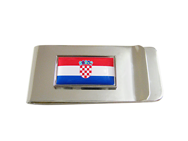 Thin Bordered Croatia Flag Pendant Money Clip
