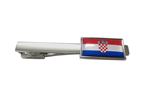 Thin Bordered Croatia Flag Square Tie Clip