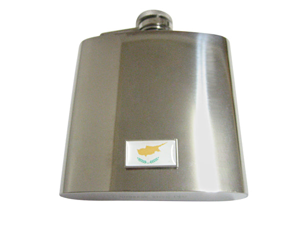 Thin Bordered Cyprus Flag 6 Oz. Stainless Steel Flask