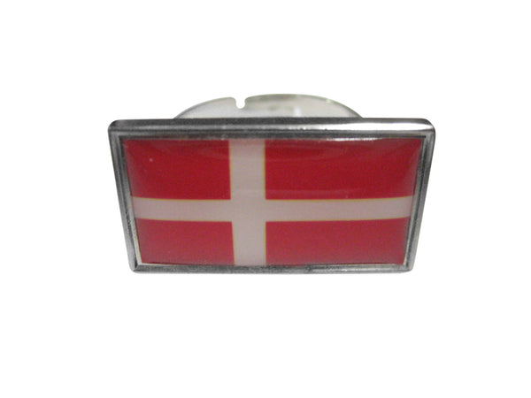 Thin Bordered Denmark Flag Adjustable Size Fashion Ring