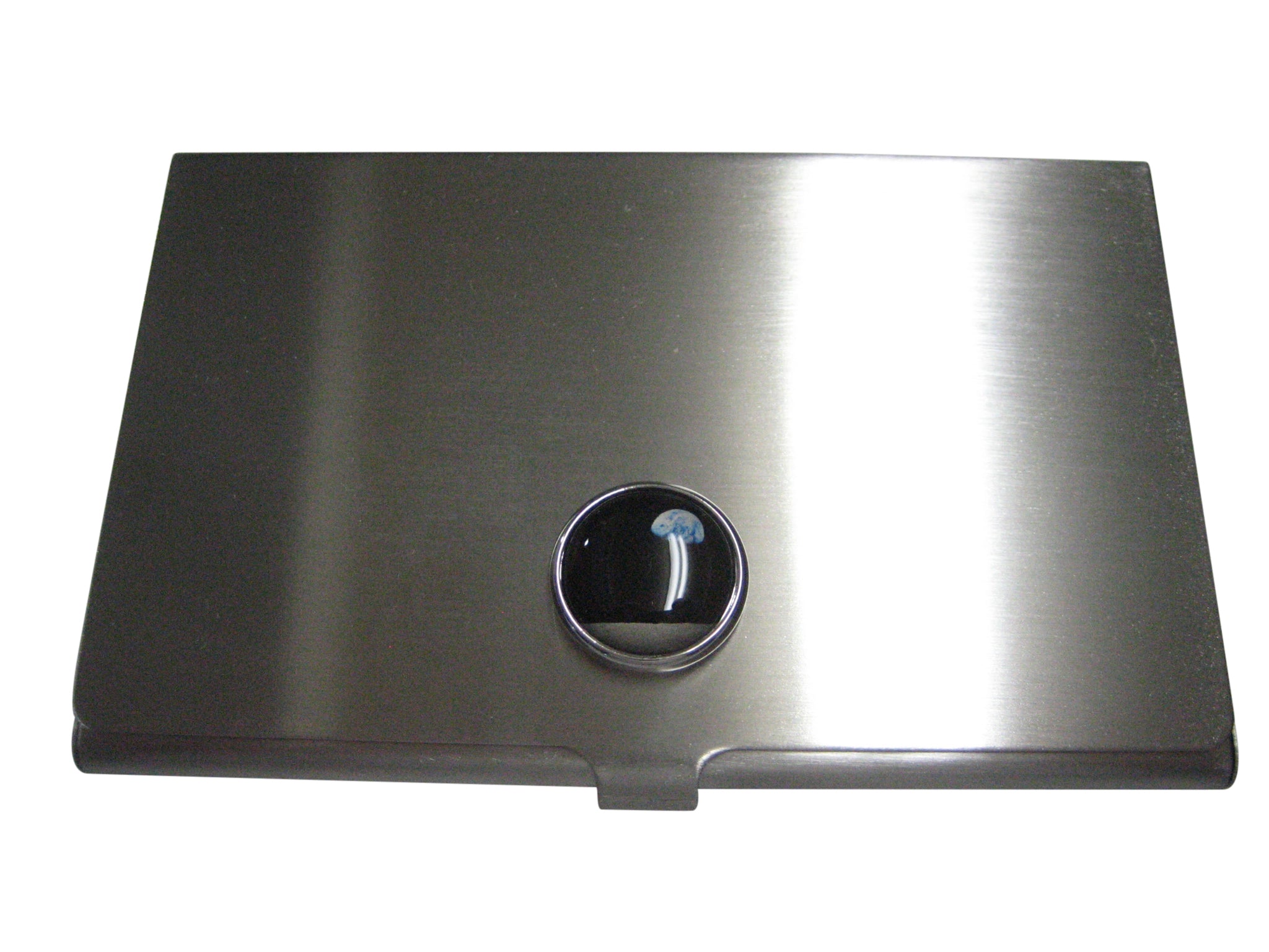 Thin Bordered Earths View From Moon Business Card Holder