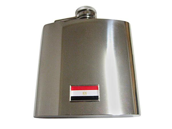 Thin Bordered Egypt Flag Pendant 6 Oz. Stainless Steel Flask