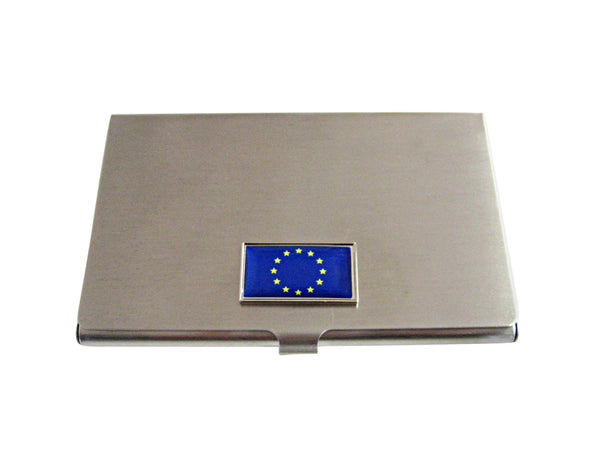 Thin Bordered European Union Flag Business Card Holder