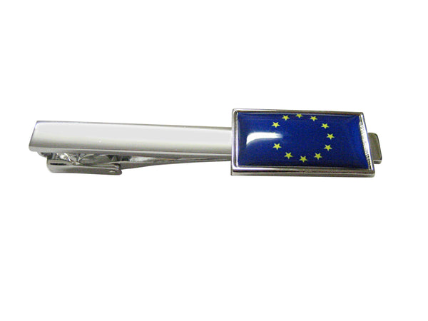 Thin Bordered European Union Flag Square Tie Clip