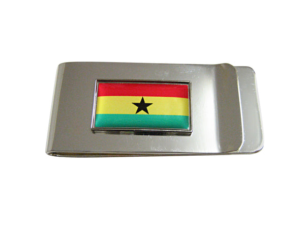 Thin Bordered Ghana Flag Pendant Money Clip
