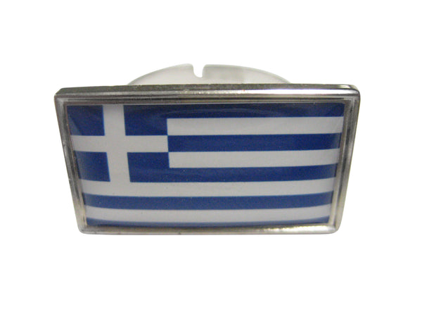 Thin Bordered Greece Flag Adjustable Size Fashion Ring