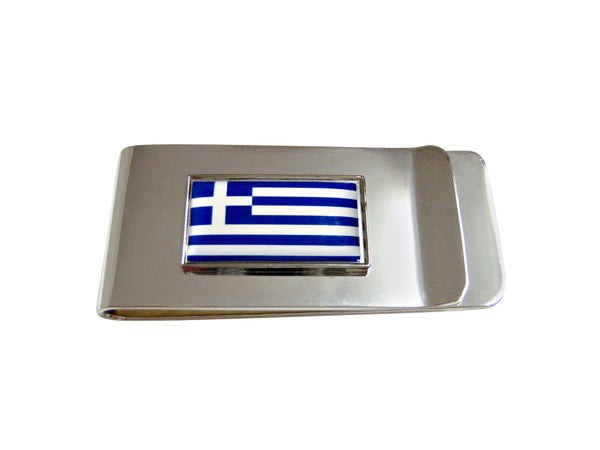 Thin Bordered Greece Flag Pendant Money Clip