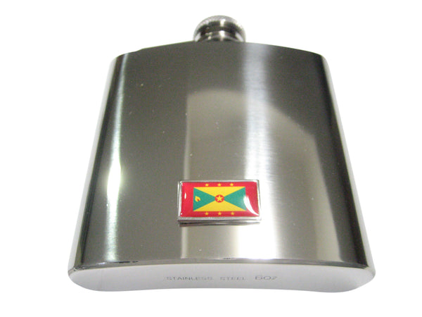 Thin Bordered Grenada Flag 6oz Flask